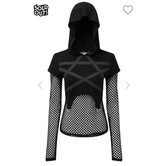 Killstar Pentagram Fishnet Top - Picture 9 of 10